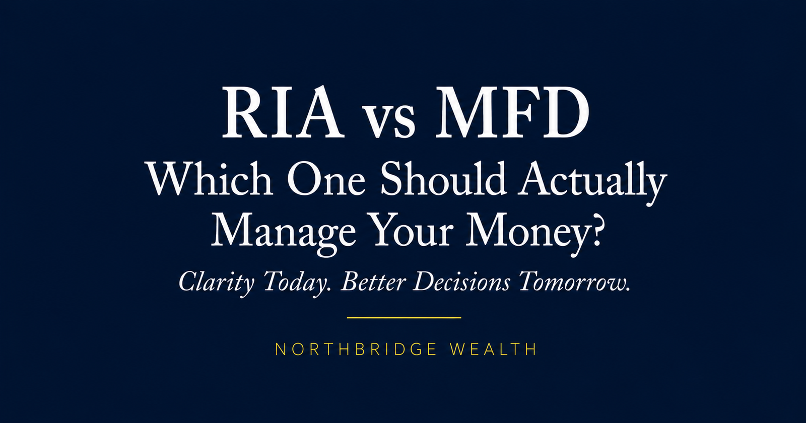 RIA Vs MFD